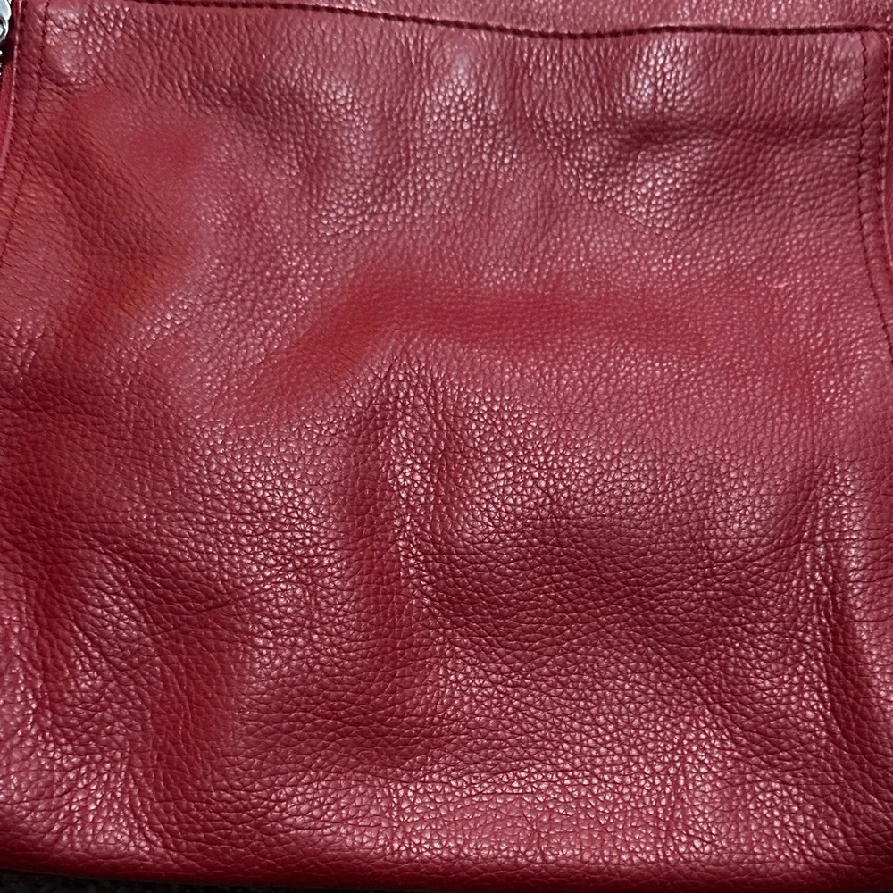 MK Red Leather Shoulder Bag